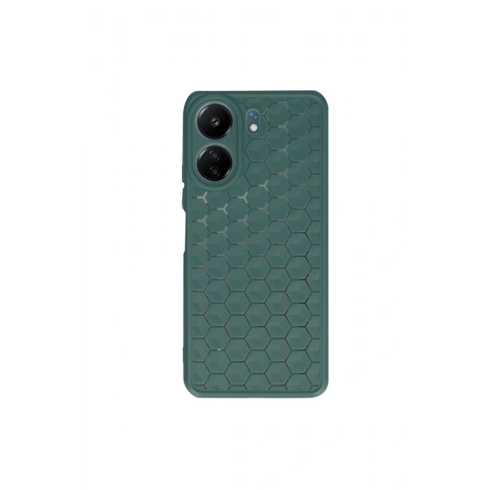 Redmi 13c Kılıf Petek Silikon Kapak - Koyu Yeşil