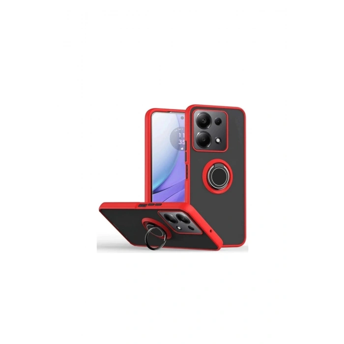 Redmi Note 13 Pro 5g Kılıf Montreal Yüzüklü Silikon Kapak - Kırmızı
