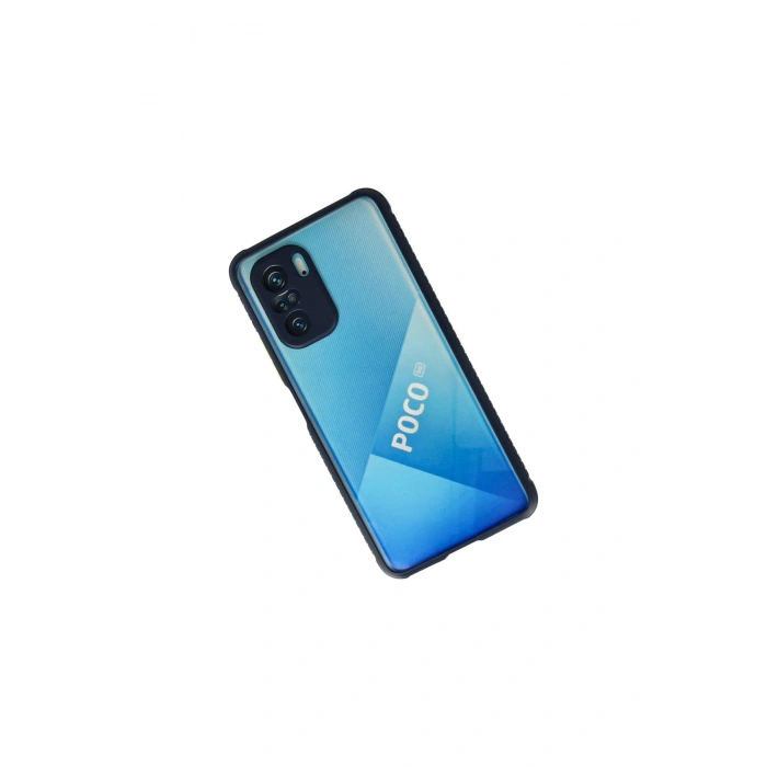 Poco F3 Kılıf Miami Şeffaf Silikon - Lacivert