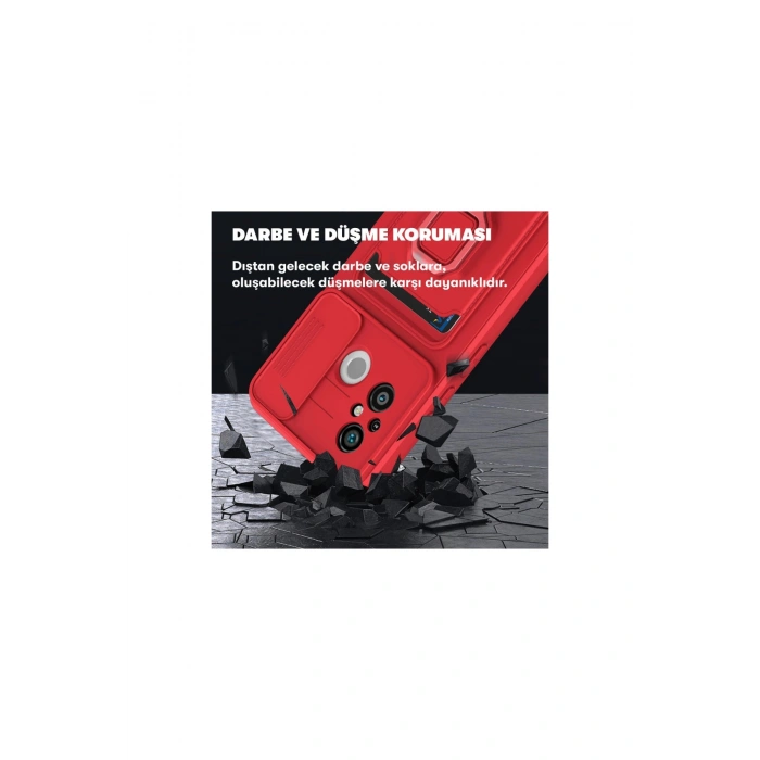 Redmi 12c Kılıf Zuma Kartvizitli Yüzüklü Silikon - Siyah