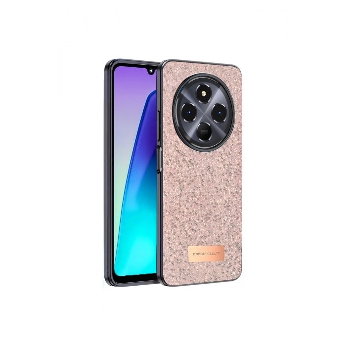 Onegif Redmi 14c Bright Simli Kapak - Pembe