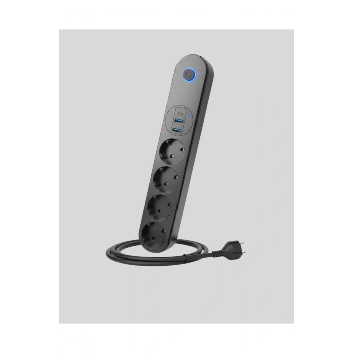 Akıllı Akım Dengelemeli 4’lü Çoklu Priz Type-C ve USB Çıkışlı