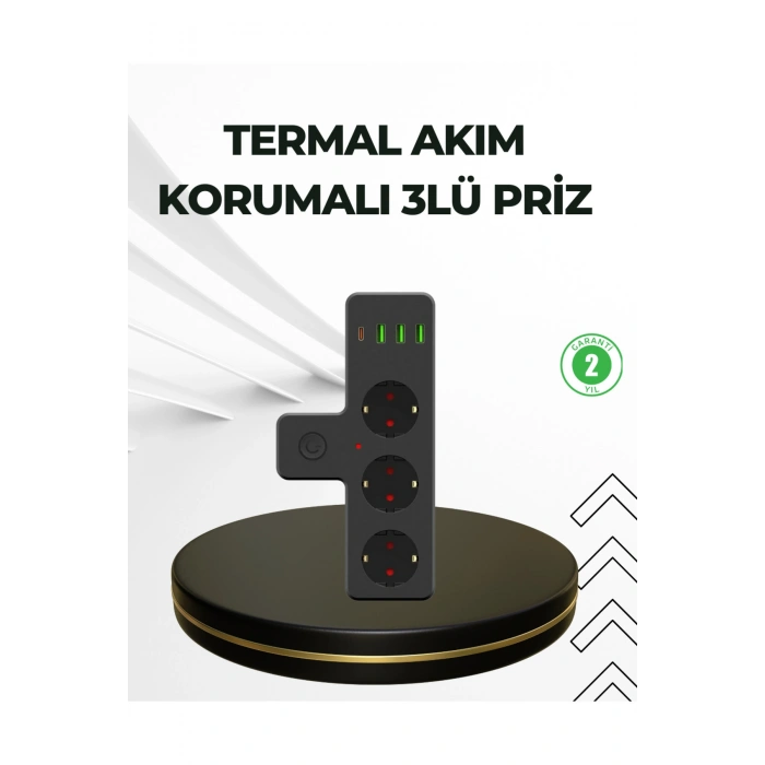Masa Üstü Çoklu Priz USB ve Type-C Çıkışlı Güç Dağıtıcı