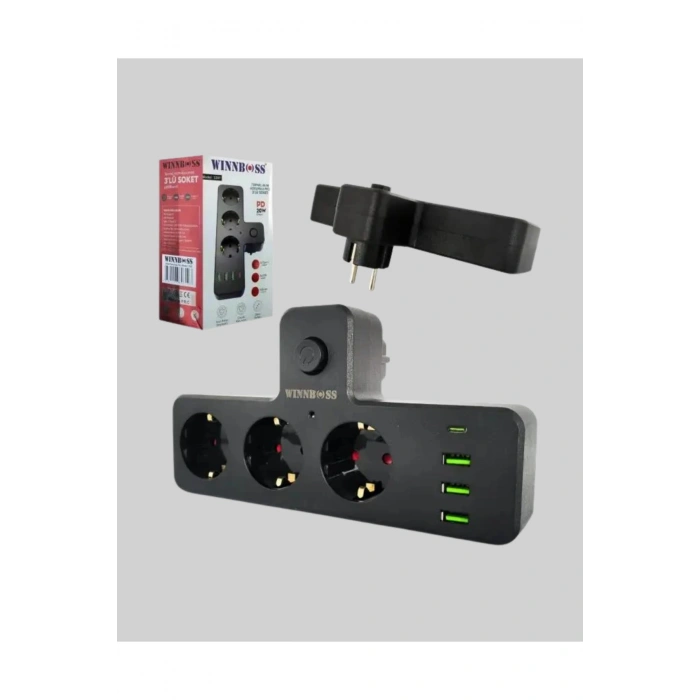 Masa Üstü Çoklu Priz USB ve Type-C Çıkışlı Güç Dağıtıcı