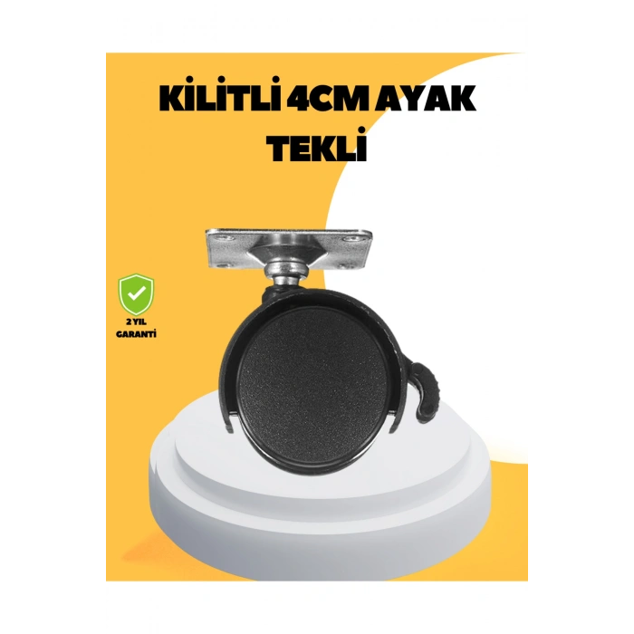 4 cm Kilitli Mobilya Tekerleği Tekli Sessiz ve Dayanıklı