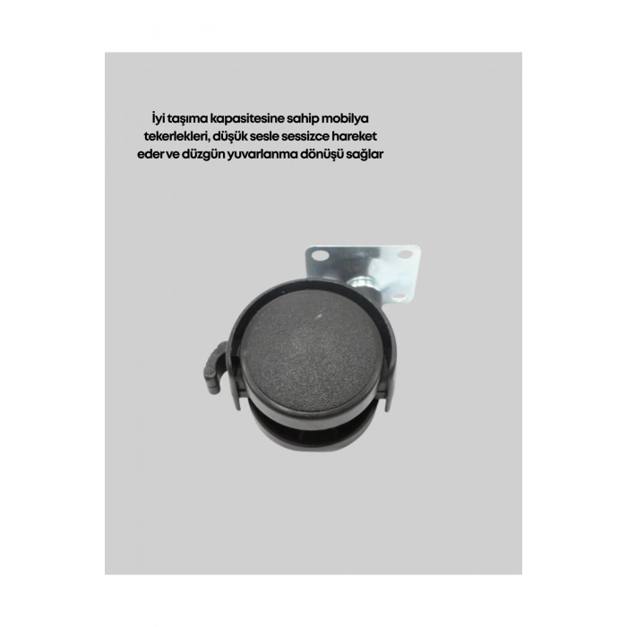 4 cm Kilitli Mobilya Tekerleği Tekli Sessiz ve Dayanıklı