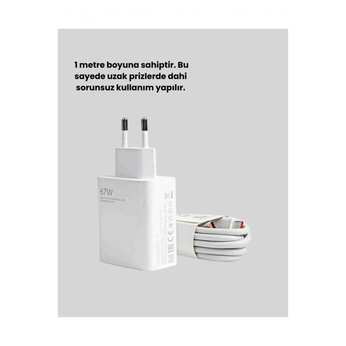 67 Watt Çift Turbo Şarj Adaptörü Reno 4 5 6 Uyumlu