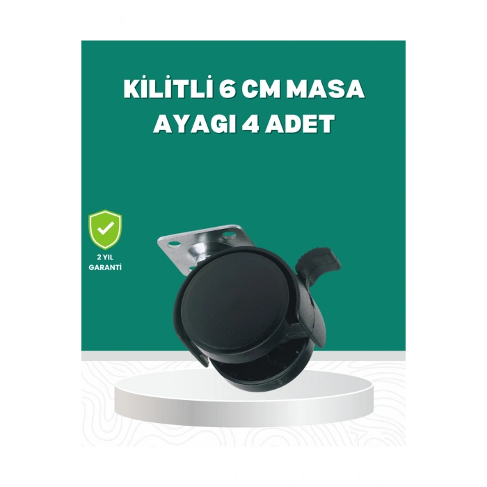 Zemin Korumalı Kilitli Ayak Tekerlek Seti 6 cm