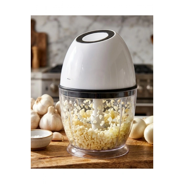 Kablosuz Mini Doğrayıcı 450 ML Şarjlı Sebze Doğrayıcı Paslanmaz Çelik Bıçaklı