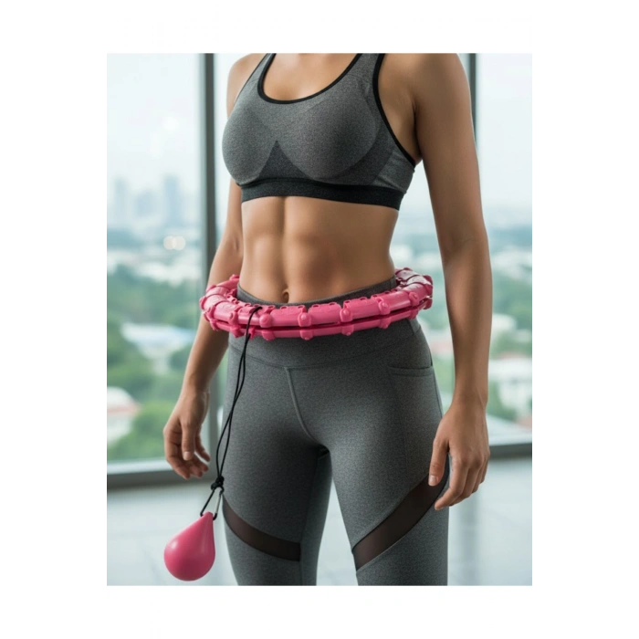 Akıllı Hula Hoop Çemberi 24 Parça Ayarlanabilir Mor Zayıflama Halkası
