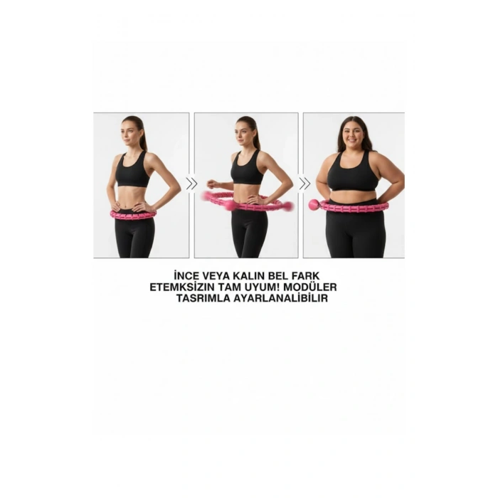 Akıllı Hula Hoop Çemberi 24 Parça Ayarlanabilir Mor Zayıflama Halkası