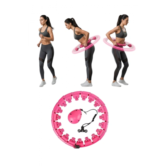Akıllı Hula Hoop Çemberi 24 Parça Ayarlanabilir Mor Zayıflama Halkası