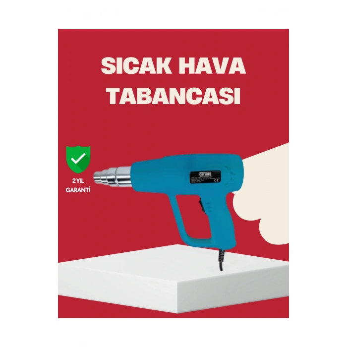 2 Kademeli Güçlü Sıcak Hava Tabancası 380° – 500° Isı Ayarı