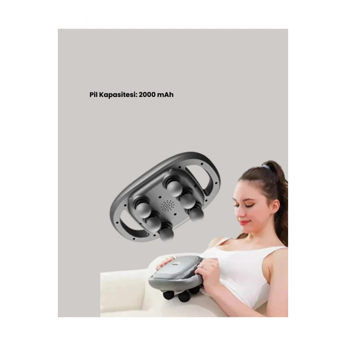Profesyonel 6 Başlıklı Şarjlı Masaj Tabancası 2000 mAh Güçlü