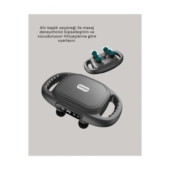 Profesyonel 6 Başlıklı Şarjlı Masaj Tabancası 2000 mAh Güçlü