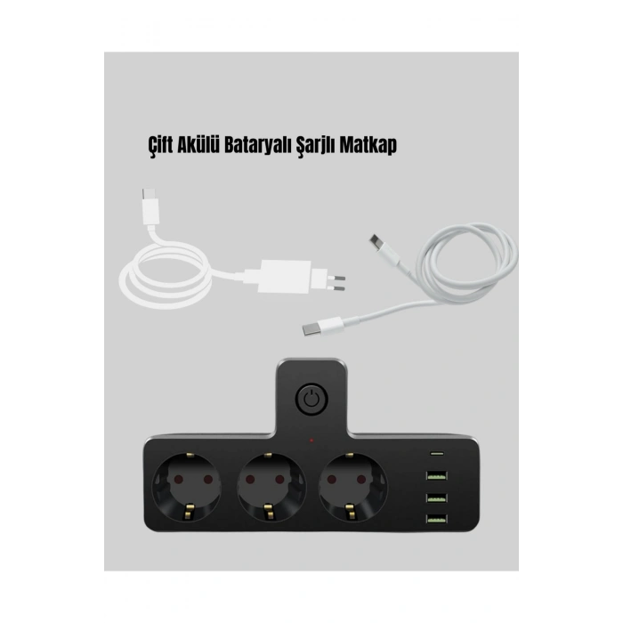 Anahtarlı Çoklu Priz 3 USB 1 Type-C Hızlı Şarj Destekli