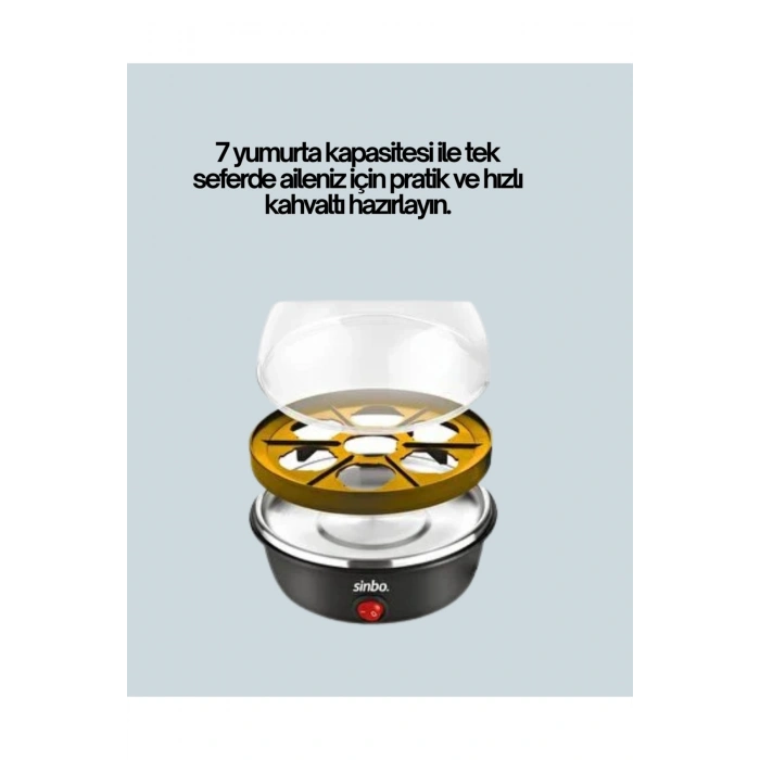Otomatik Kapanma Özellikli Yumurta Pişirme Makinesi 7 Kapasiteli