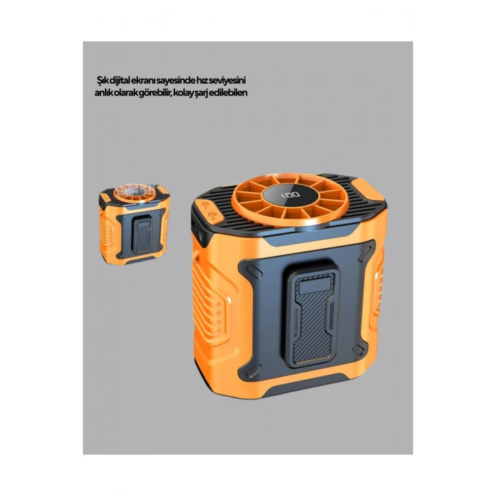 Turbo Mini Taşınabilir Fan – 100 Kademeli Dijital Hız Kontrolü ve Type-C Şarj