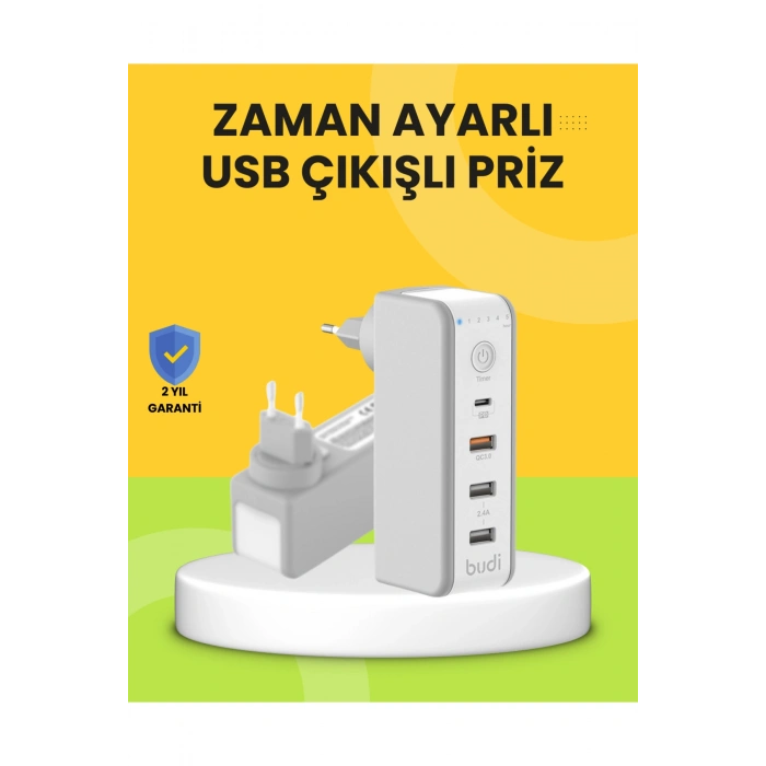 Hızlı Şarj Destekli Zaman Ayarlı USB Şarj Adaptörü