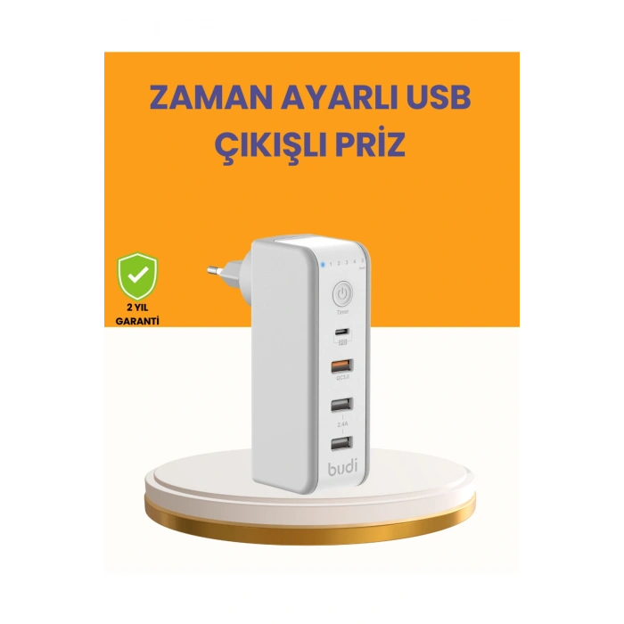 Zaman Kontrollü Şarj Cihazı 30W Hızlı Şarj ve Çoklu USB Çıkışı