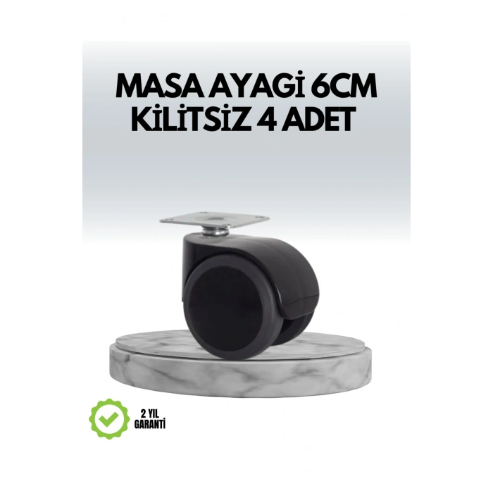 Halı ve Beton Uyumlu Kilitsiz Mobilya Tekerleği 4’lü