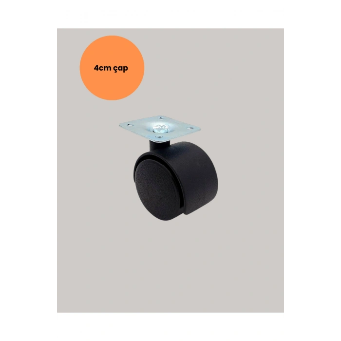 Kilitsiz Mini Tekerlek Ayak 4 cm 4’lü Set Kolay Montaj