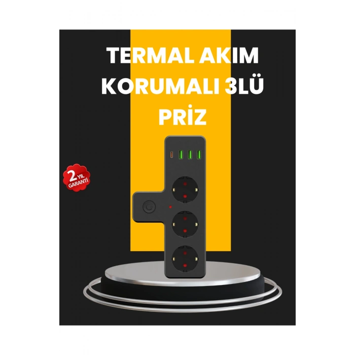 Ev ve Ofis İçin Akıllı Çoklu Priz 7 Girişli