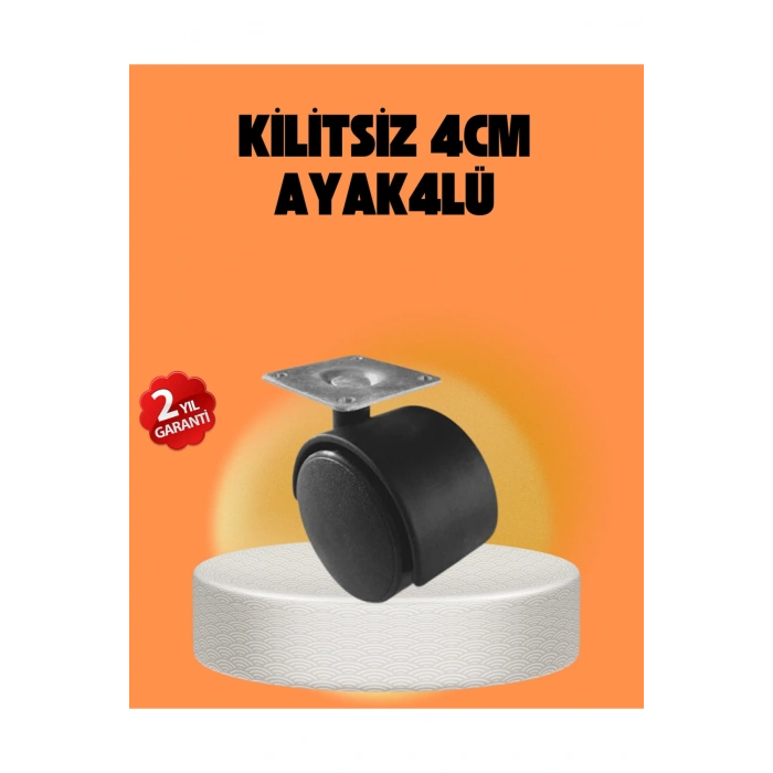 Kilitsiz 4 cm Tekerlek Ayak 4’lü Set Sessiz ve Dayanıklı