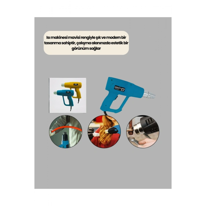 2000W Sıcak Hava Üfleme Tabancası Seramik Rezistanslı Profesyonel