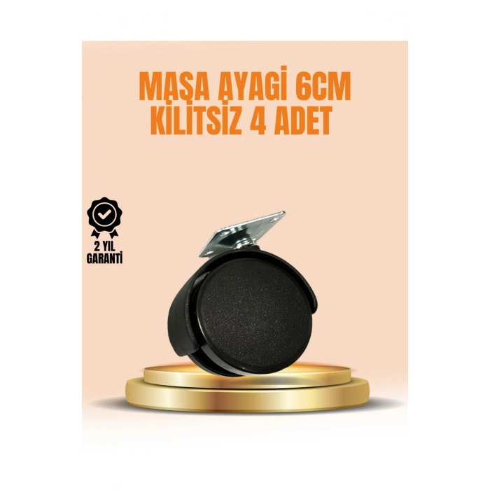 6 cm Kilitsiz Masa Ayağı Tekerleği 4’lü Set Çok Amaçlı