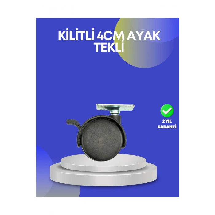 Dolap ve Raflar İçin 4 cm Kilitli Tekerlek Tekli