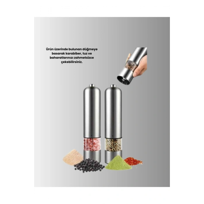 Işıklı Pilli Baharat Değirmeni Taze ve Pratik Öğütme