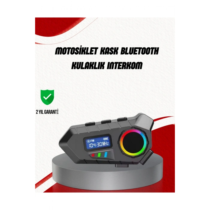 Suya Dayanıklı Bluetooth İnterkom 5.4 Hoparlör 500mAh Batarya ve FM Radyo Özellikli