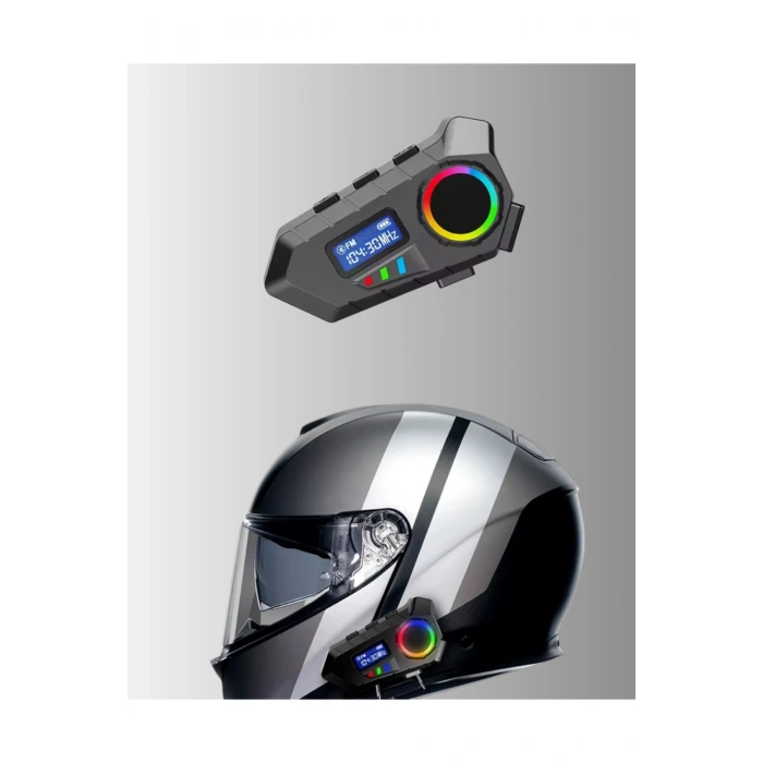 Suya Dayanıklı Bluetooth İnterkom 5.4 Hoparlör 500mAh Batarya ve FM Radyo Özellikli