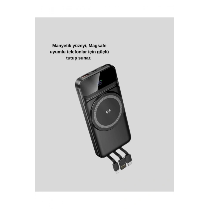 15W Kablosuz Şarj Özellikli 10000 mAh Powerbank – Type-C Hızlı Şarj