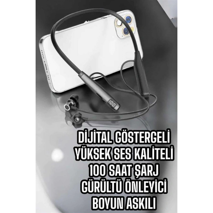 Boyun Bantlı Bluetooth Kulaklık Yüksek Ses Kaliteli 100 Saat Kulaklık