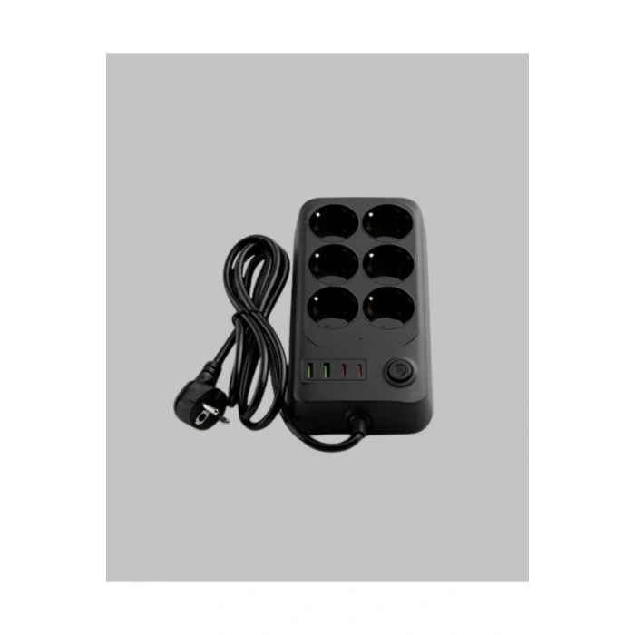 USB Type-C Destekli Termal Korumalı 6’lı Uzatma Priz 10A 2m
