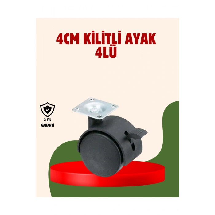 4 cm Kilitli Döner Ayak 4 Adet Sehpa ve Mobilya Ayağı