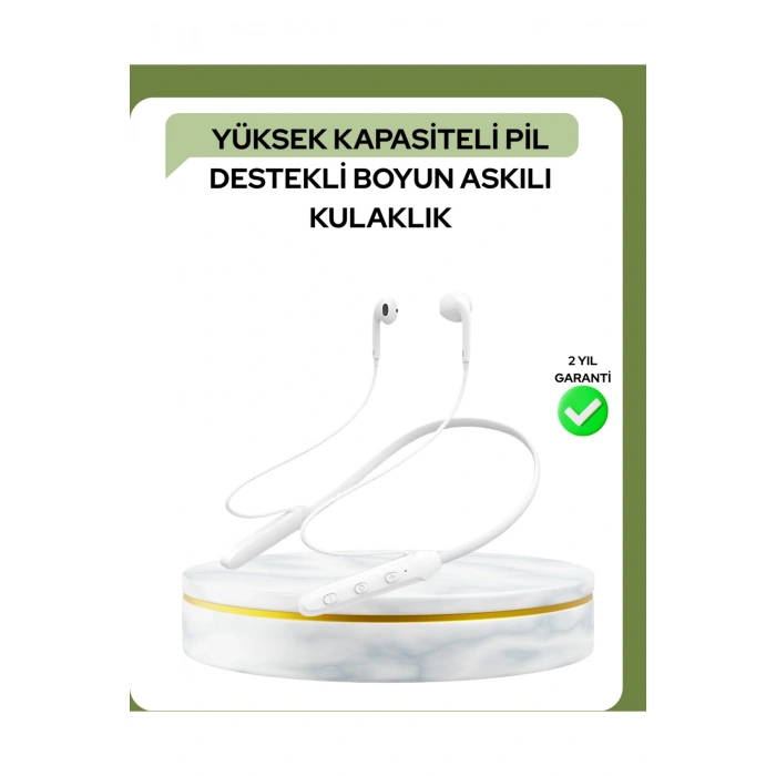 100 Saat Pil Ömrü Boyun Askılı Bluetooth Kablosuz Kulaklık