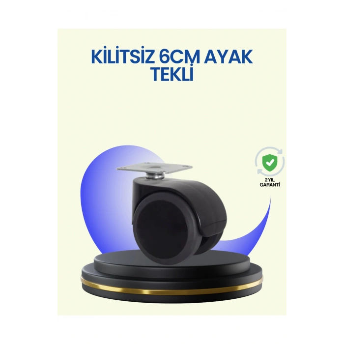 6 cm Döner Kilitsiz Ayak Tek Parça