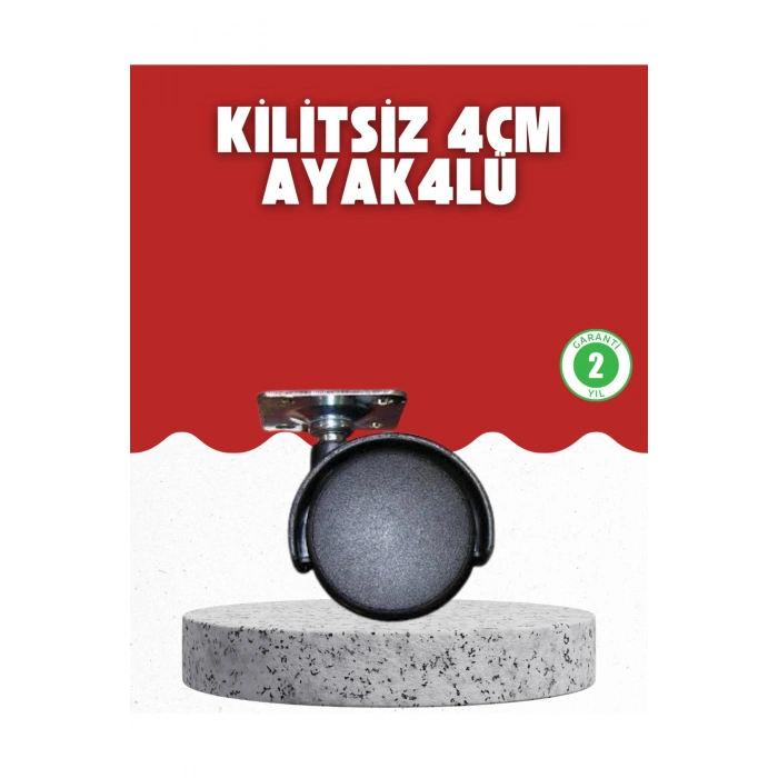 4 cm Kilitsiz Tekerlek Ayak Seti Zemin Koruyucu