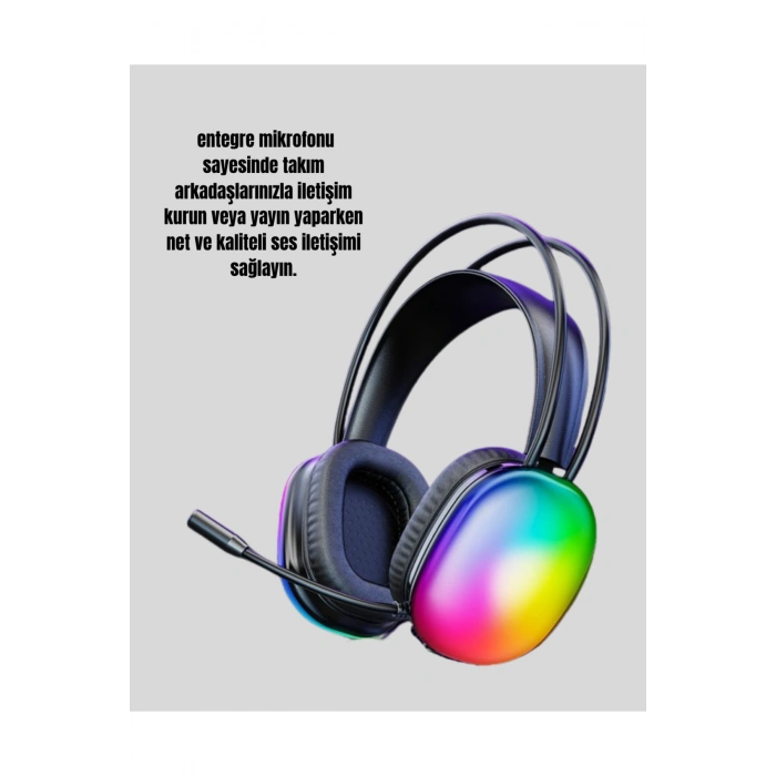 Type-C Şarjlı RGB Işıklı Bluetooth Oyuncu Kulaklığı