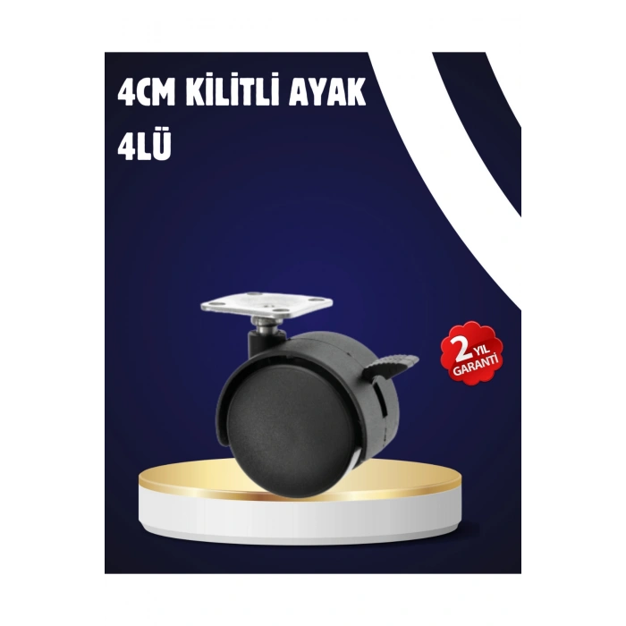 4’lü Kilitli Tekerlek Ayak 4 cm Sessiz ve Dayanıklı