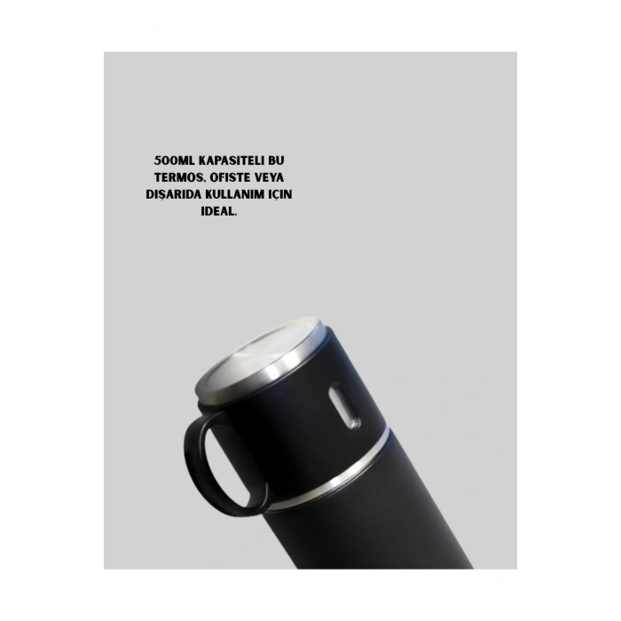 Çelik Termos Bardak Seti | 500 ml Kapasite, Kaymaz Taban, Hediye Kutulu