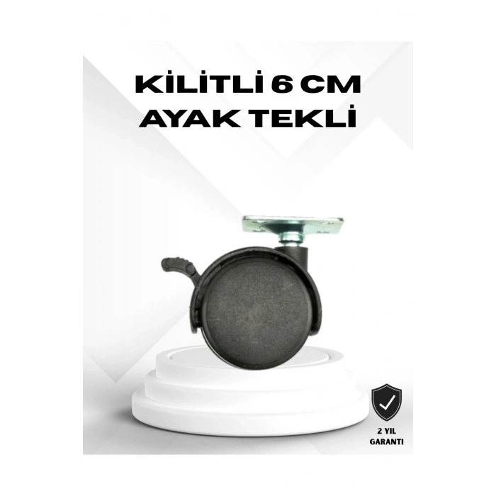 Kilitli 6 cm Masa Ayağı Tekli Döner Tekerlek