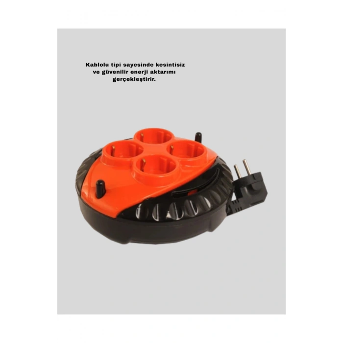 3 Metre Kablolu 4’lü Kırmızı Priz Makara