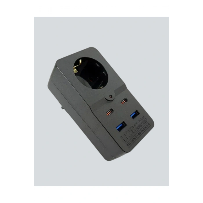 Termal Korumalı Priz Otomatik Çocuk Kilidi 4 USB Type C