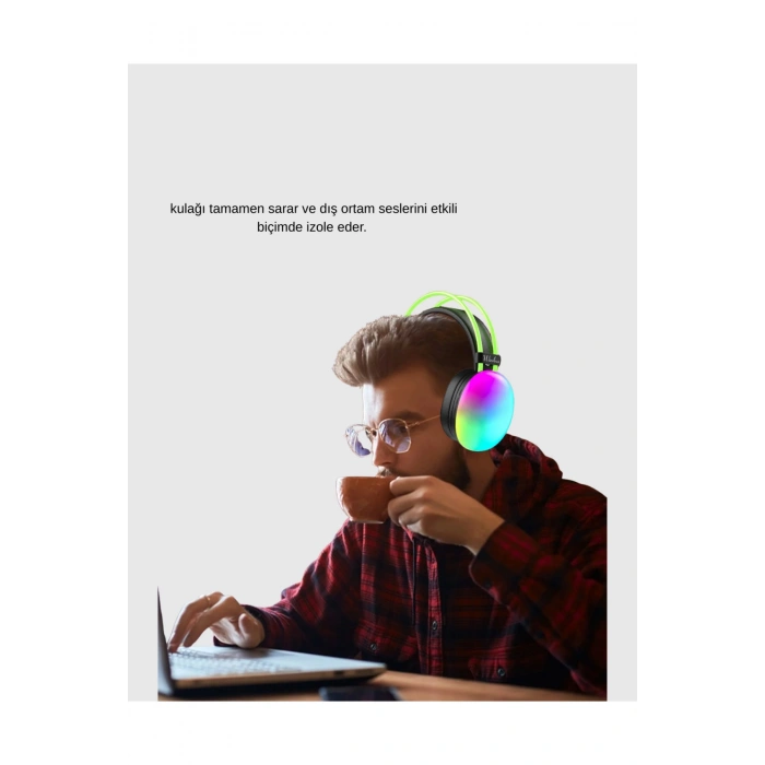 Ergonomik RGB Bluetooth Kulaklık 3D Ses