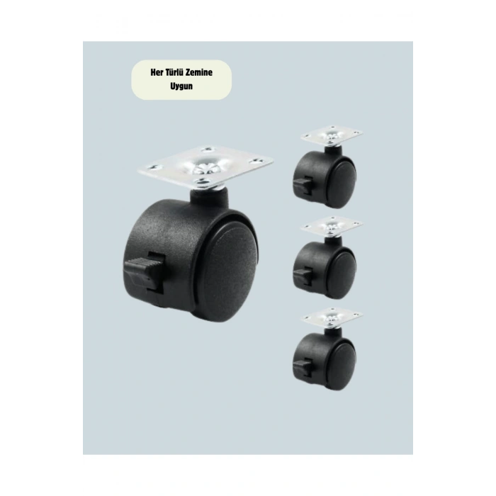 Kilitli Mini Tekerlek Ayak 4 cm 4’lü Set
