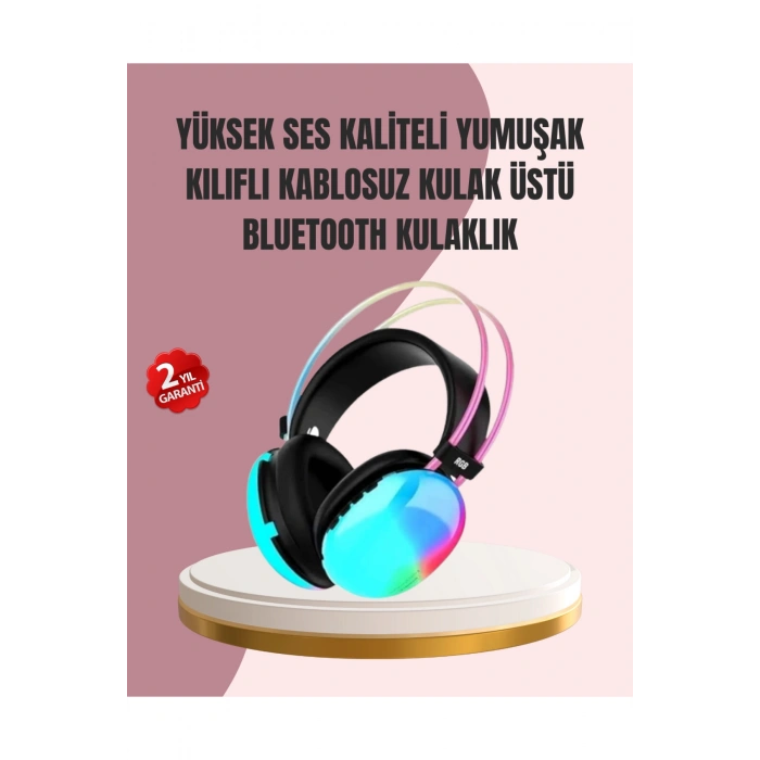 Düşük Gecikmeli Bluetooth 5.3 Gaming Kulaklık – RGB Işıklı